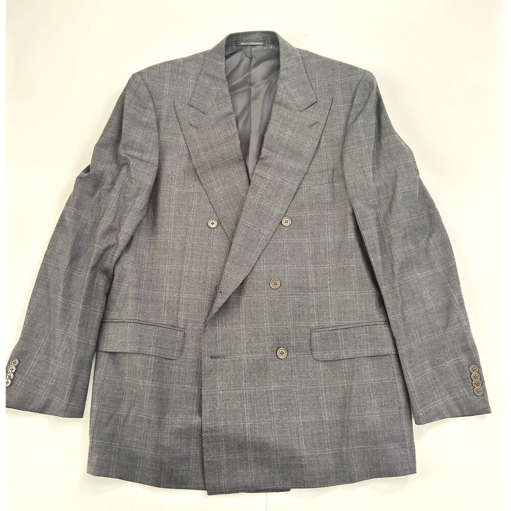 Ermenegildo Zegna Gray Double Breasted Men's Suit Fine Worsted Super 100's SZ 54